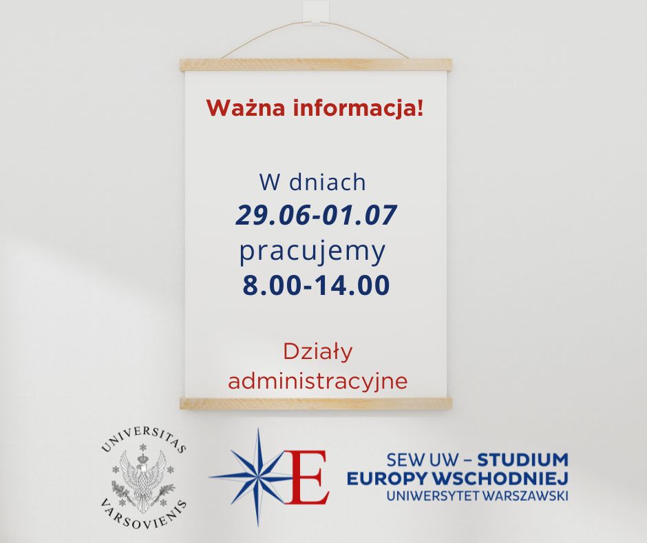 Skrócony czas pracy w dniach 29 czerwca-1 lipca